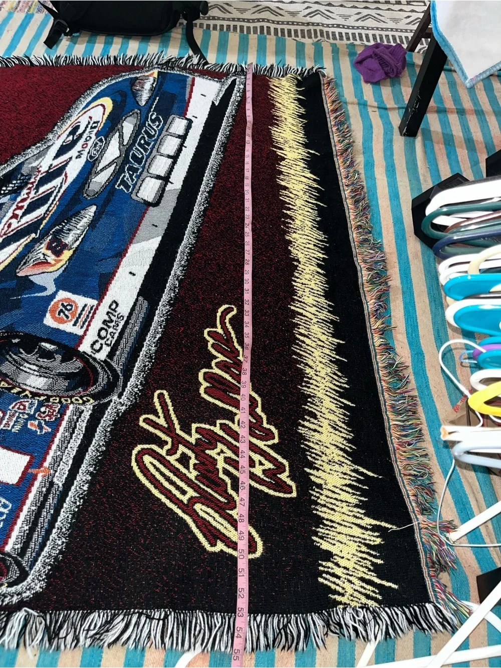 vintage Rusty Wallace #2 Blue Deuce NASCAR woven tapestry throw blanket race car
